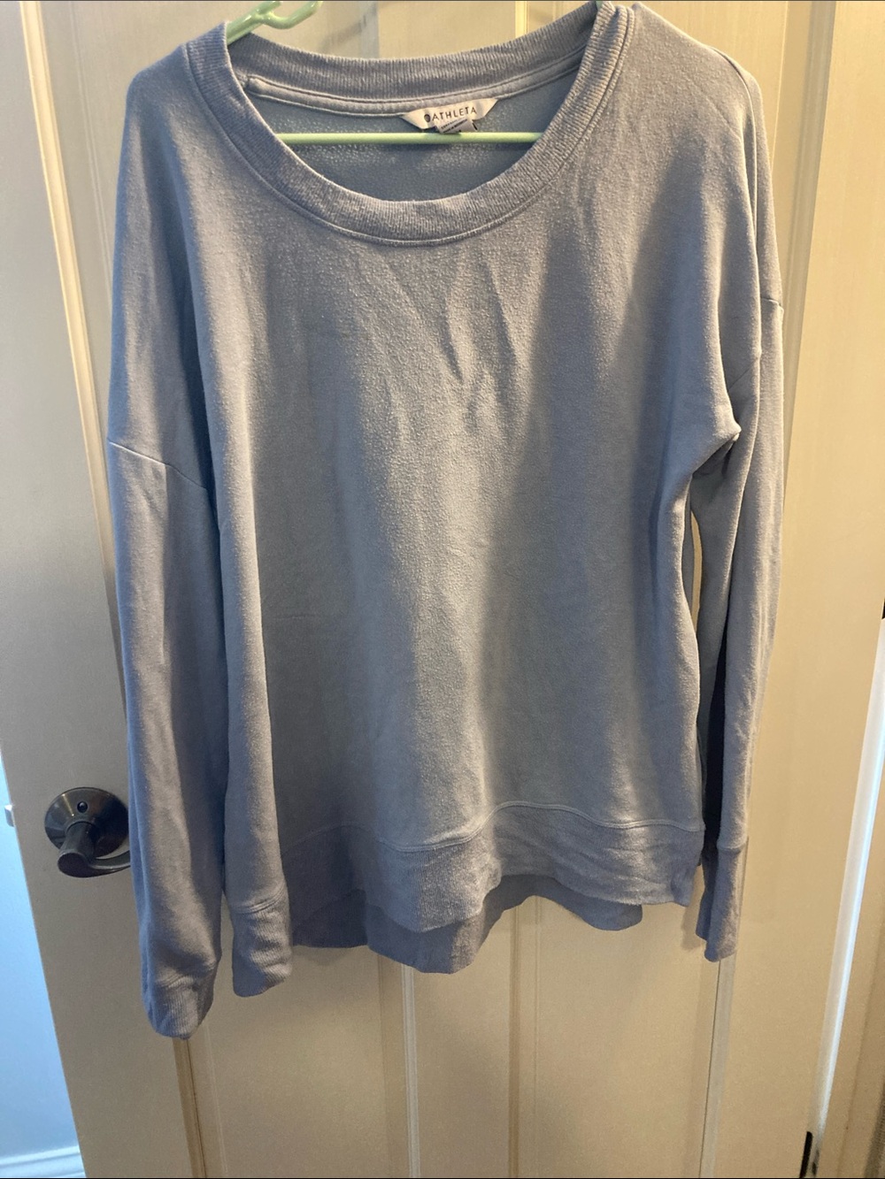 Athleta Light Blue Relaxed Crewneck Sweatshirt